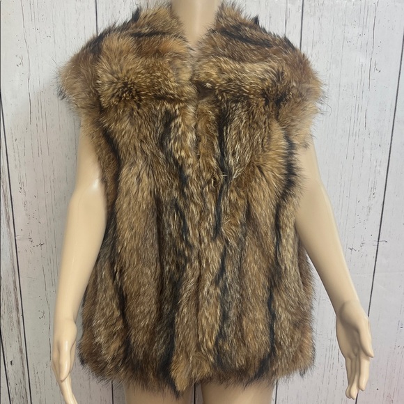 Vintage Jackets & Blazers - Vintage Mink Fur Vest in Brown and Black